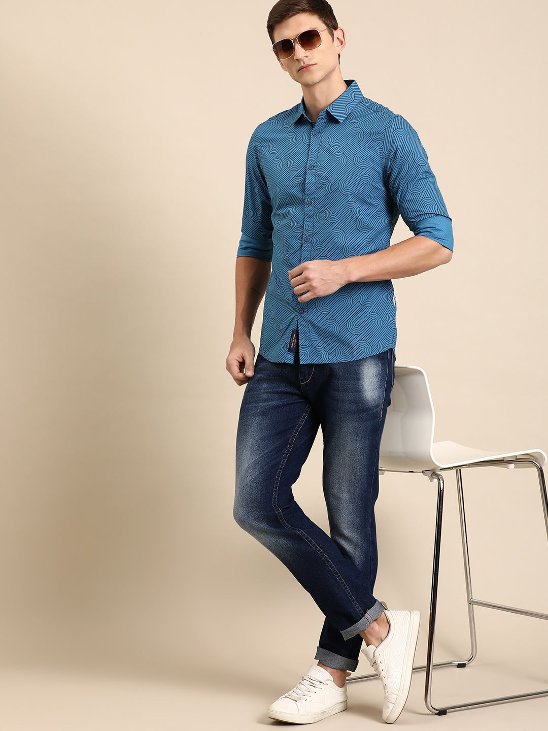 Being Human Men Pure Cotton Slim Fit Printed Casual Shirt