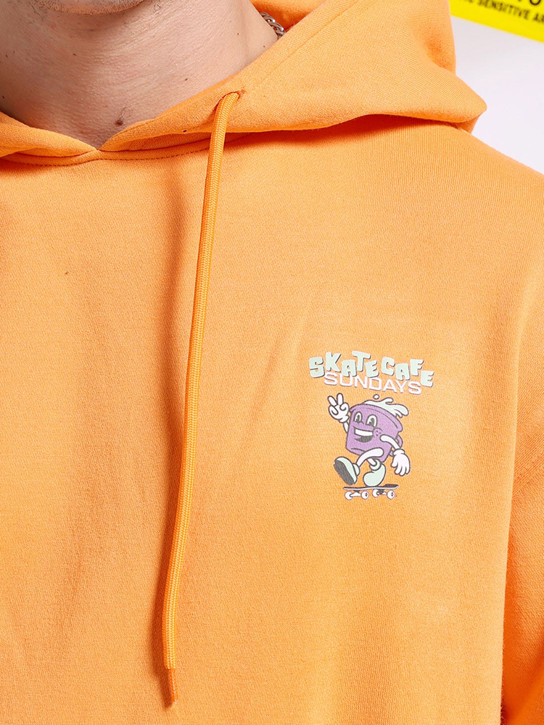 The Indian Garage Co Graphic Back Printed Hooded Oversized Pullover Sweatshirt