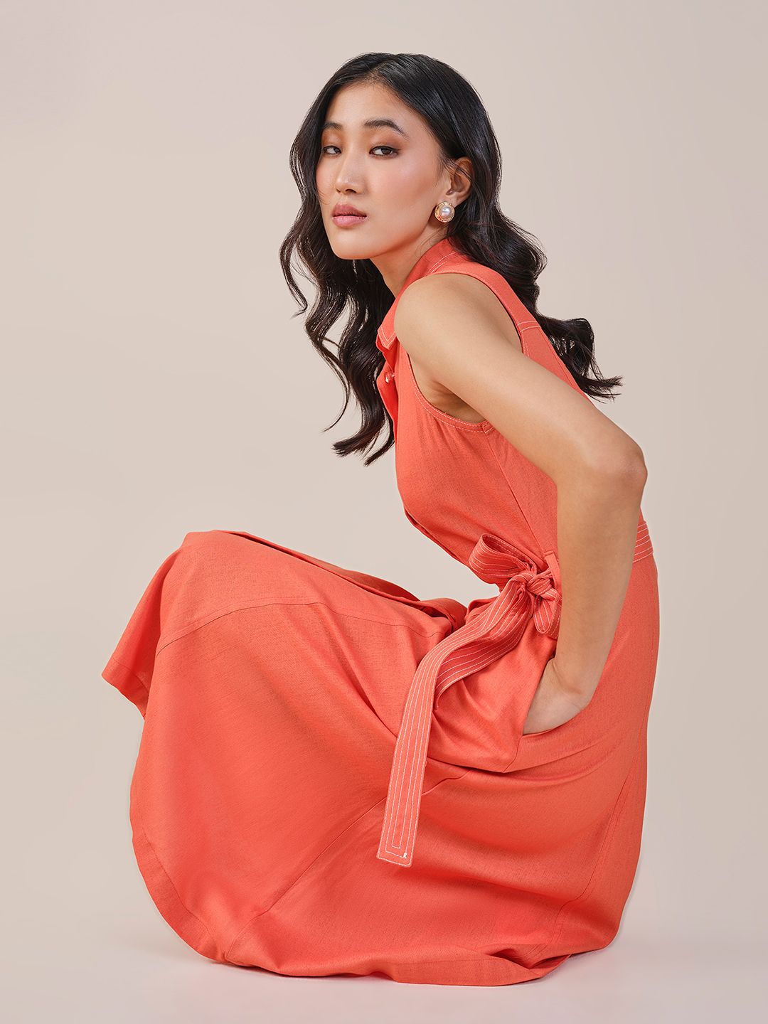 AND Women Shirt Collar Maxi Dress