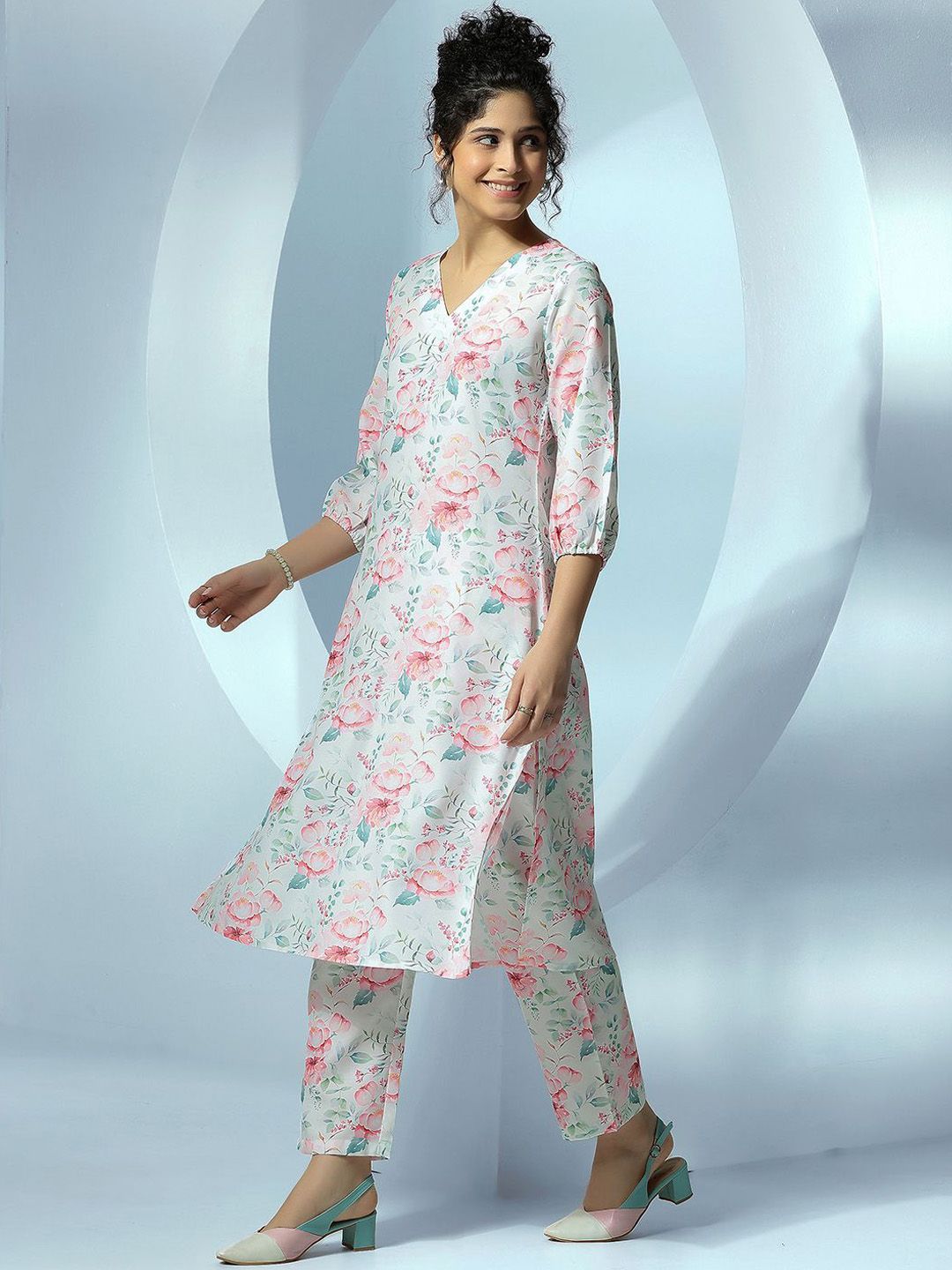 Libas Printed Tunic With Trousers Co-Ords