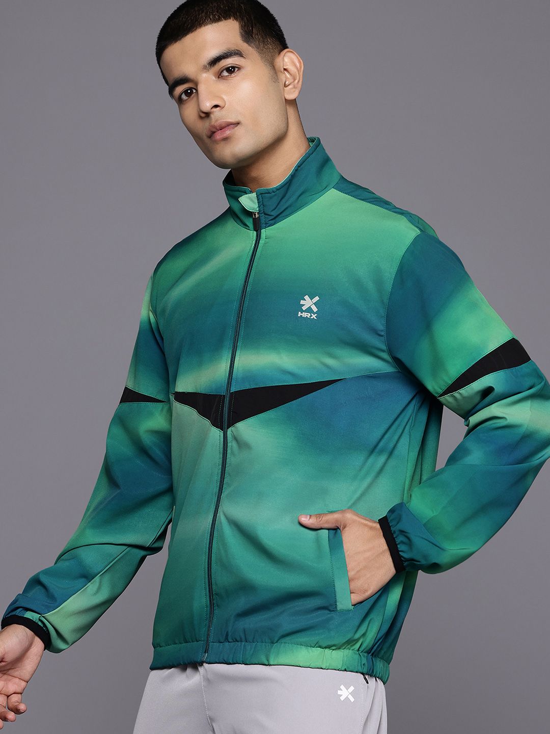 HRX by Hrithik Roshan Dyed Rapid-Dry Running Jacket