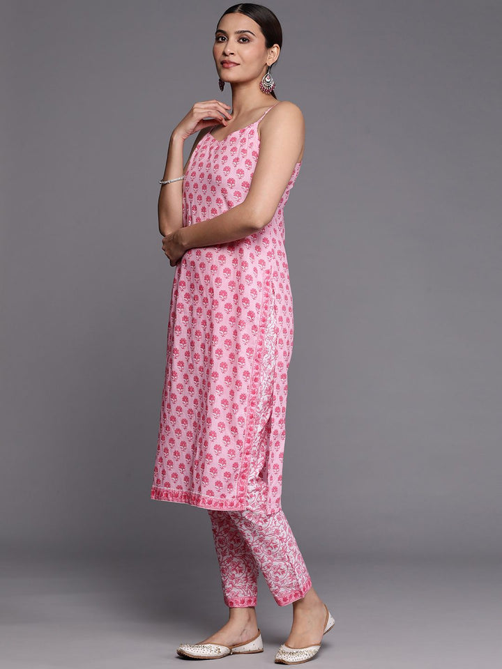 Libas Women Floral Printed Pure Cotton Kurta With Trousers & Dupatta