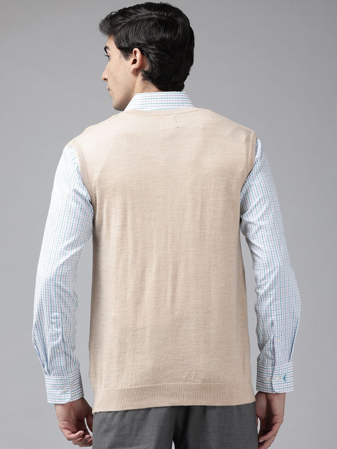 Park Avenue Self Design V-Neck Sweater