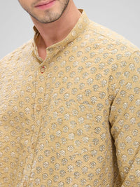 SPYKAR Men Slim Fit Floral Printed Opaque Mandarin Collar Casual Shirt