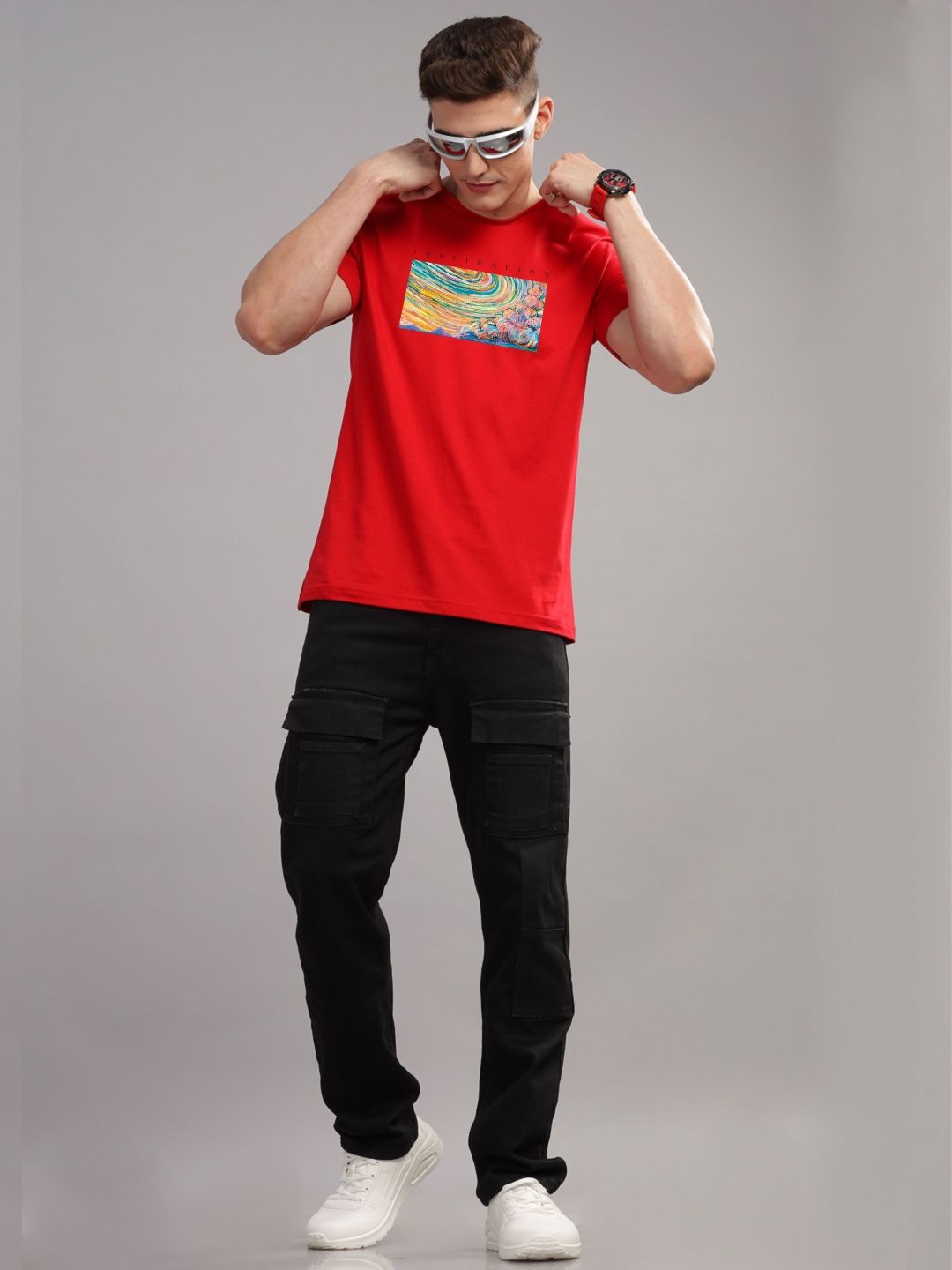 ADRO Men Printed Cotton T-shirt