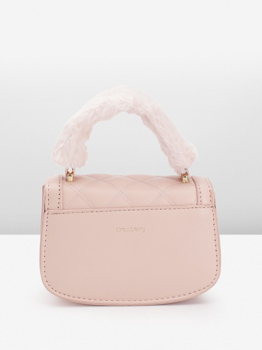 DressBerry Quilted Structured Satchel Bag