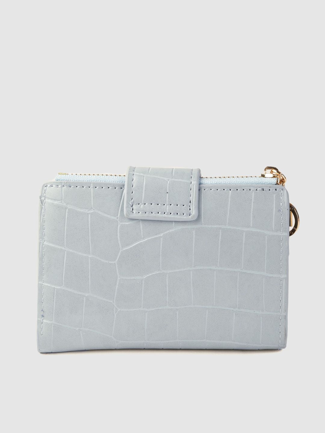 Lino Perros Women Blue Textured PU Two Fold Wallet