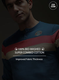 Difference Of Opinion Men Regular Fit Short Sleeve Printed Henley Tshirt