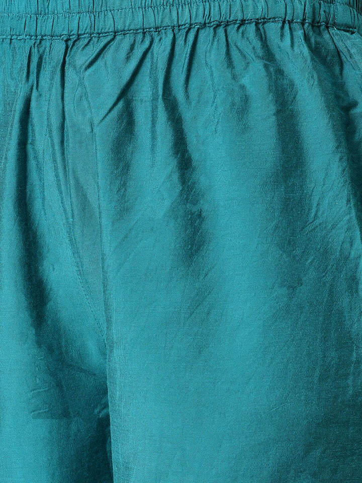 W Festive Silk Kurta With Slim Pant & Dupatta