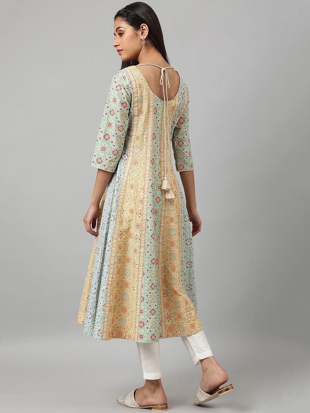 W Ethnic Motifs Printed Pure Cotton A Line Kurta