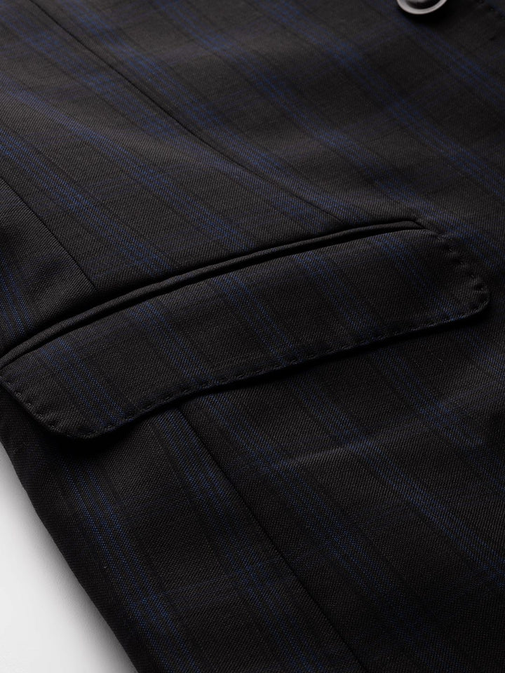 Park Avenue Notched Lapel Collar Checked 2 Piece Formal Suit