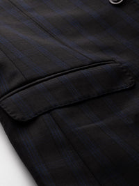 Park Avenue Notched Lapel Collar Checked 2 Piece Formal Suit