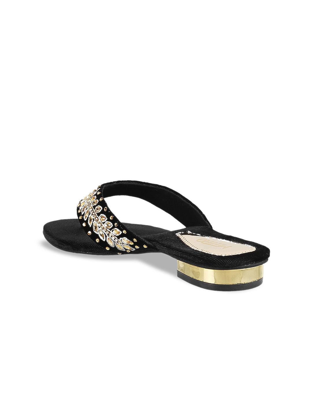 Metro Ethnic Embellished Open Toe Flats
