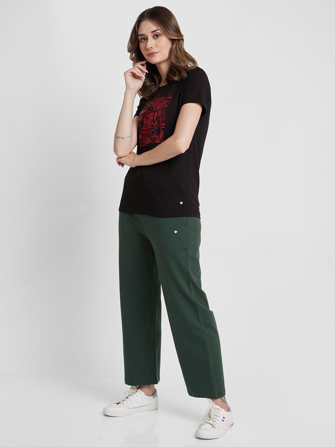 SPYKAR Floral Printed Cotton T-shirt
