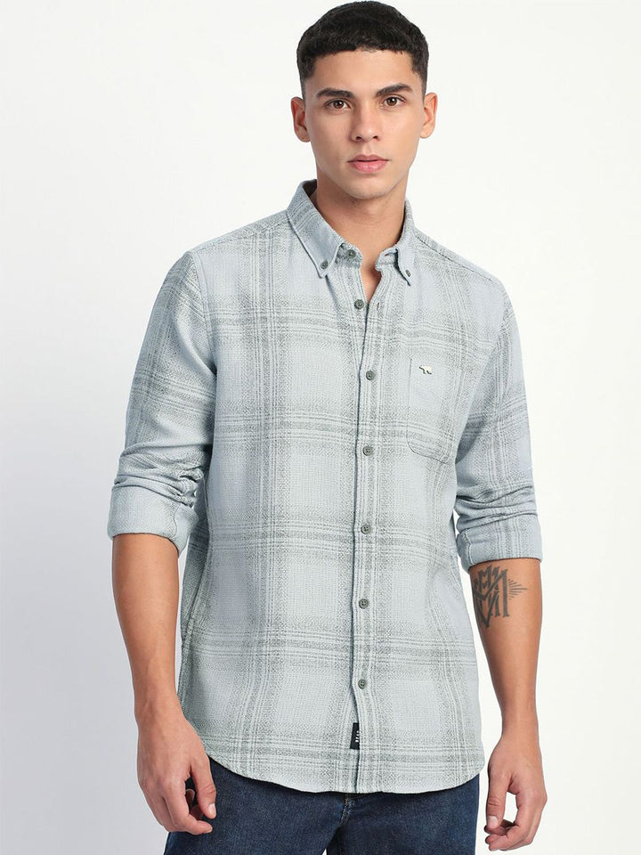 THE BEAR HOUSE Men Slim Fit Tartan Checks Opaque Checked Casual Shirt