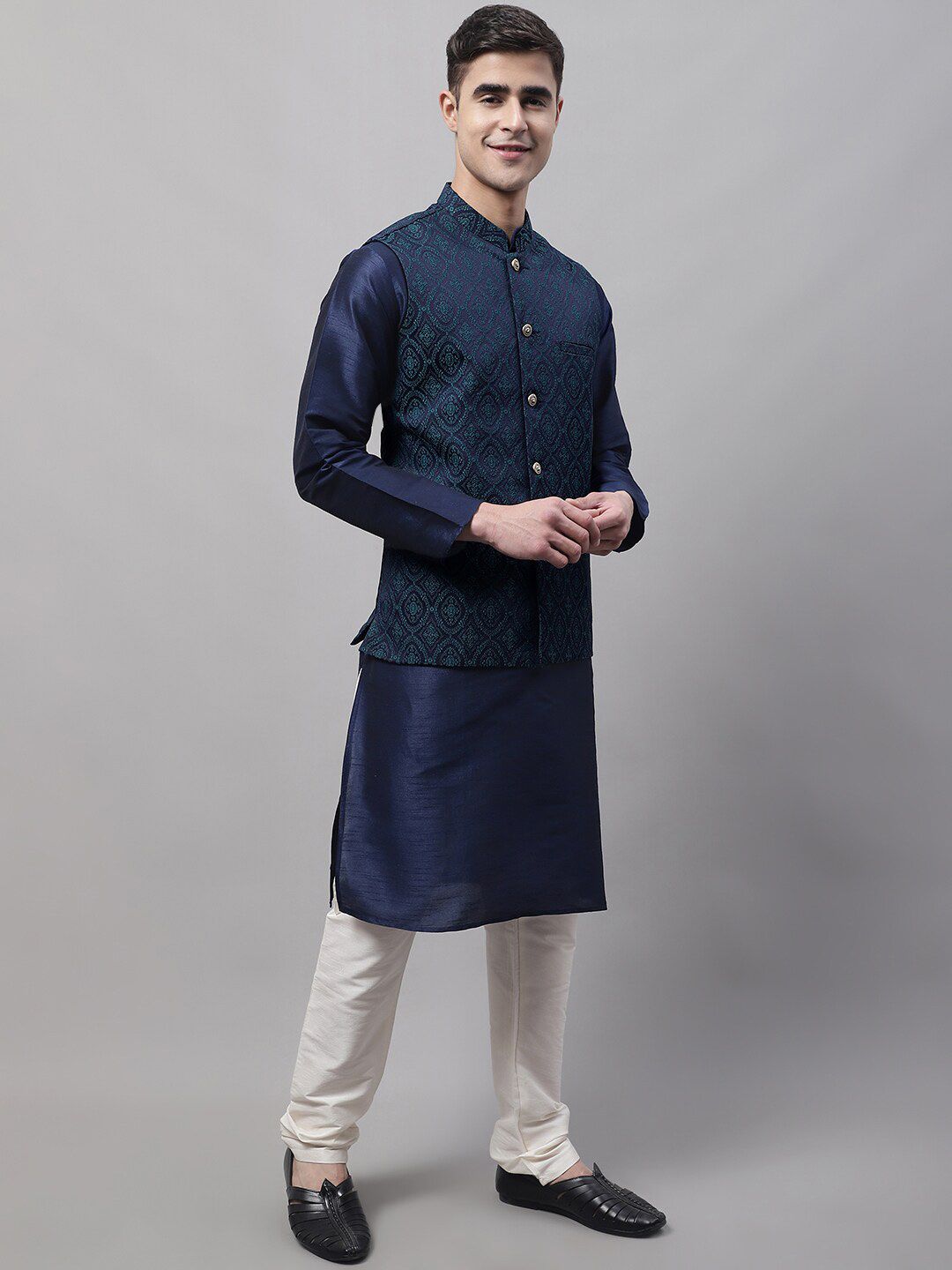 Jompers Men Woven Design Nehru Jacket