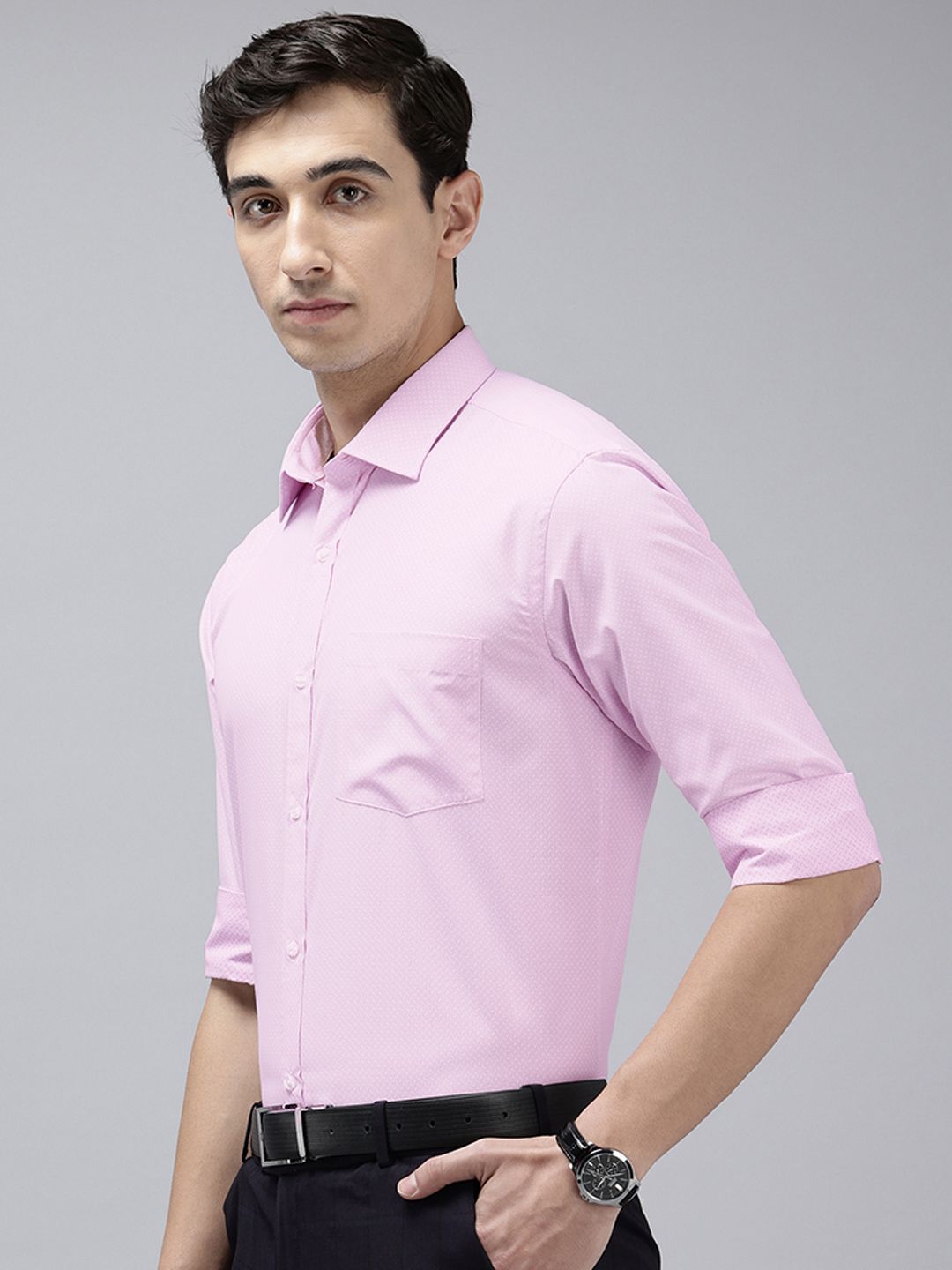 Park Avenue Slim Fit Self Designed Formal Shirt