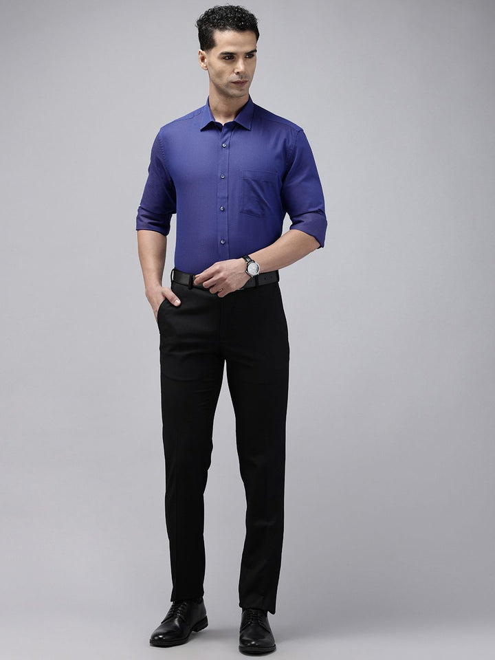 Park Avenue Opaque Self Design Textured Pure Cotton Formal Shirt
