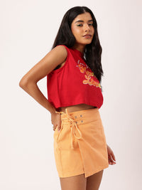 DressBerry Grunge Hearts, More Love Printed Sleeveless Crop T-shirt