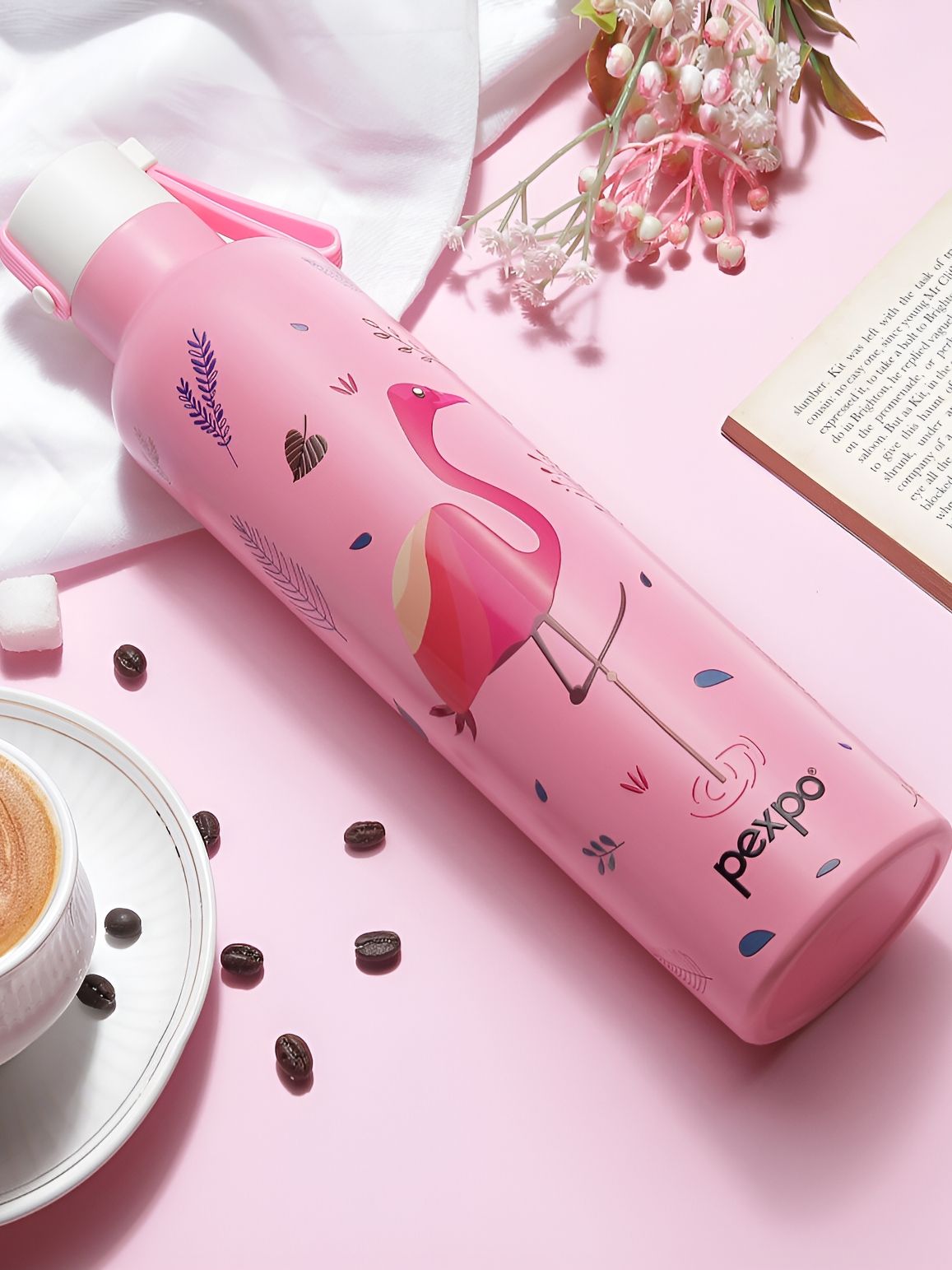 Pexpo Oslo Pink UV Print ISI Certified Thermosteel Hot and Cold Flask Water Bottle 750ml