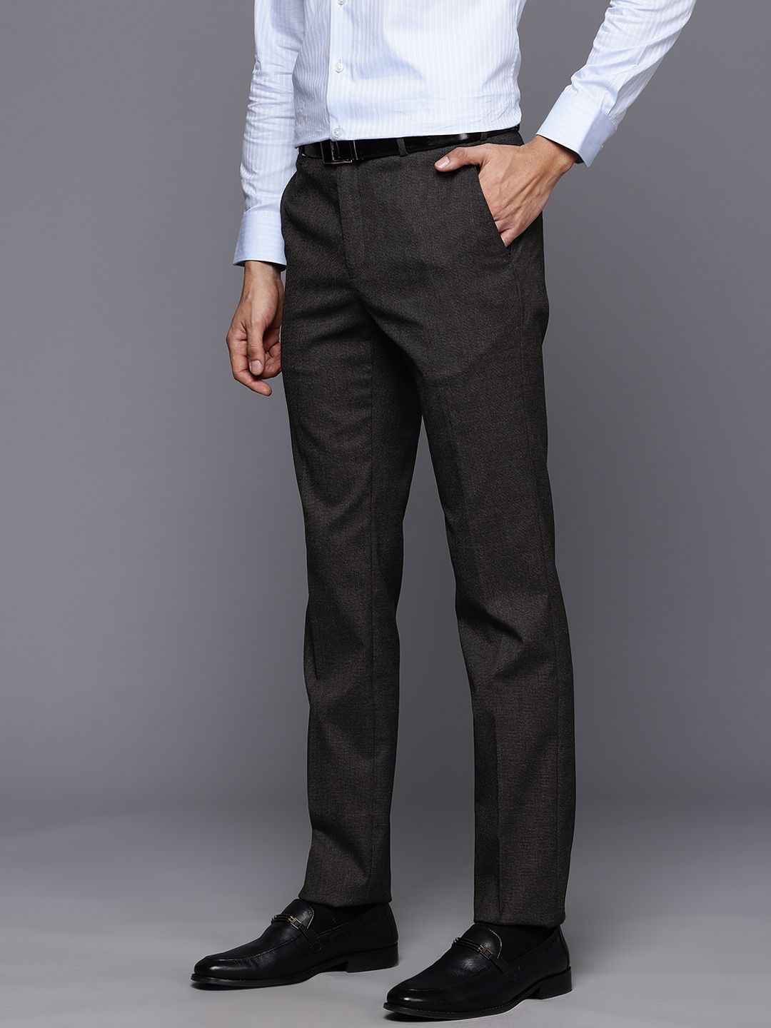 Raymond Men Checked Slim Fit Trousers