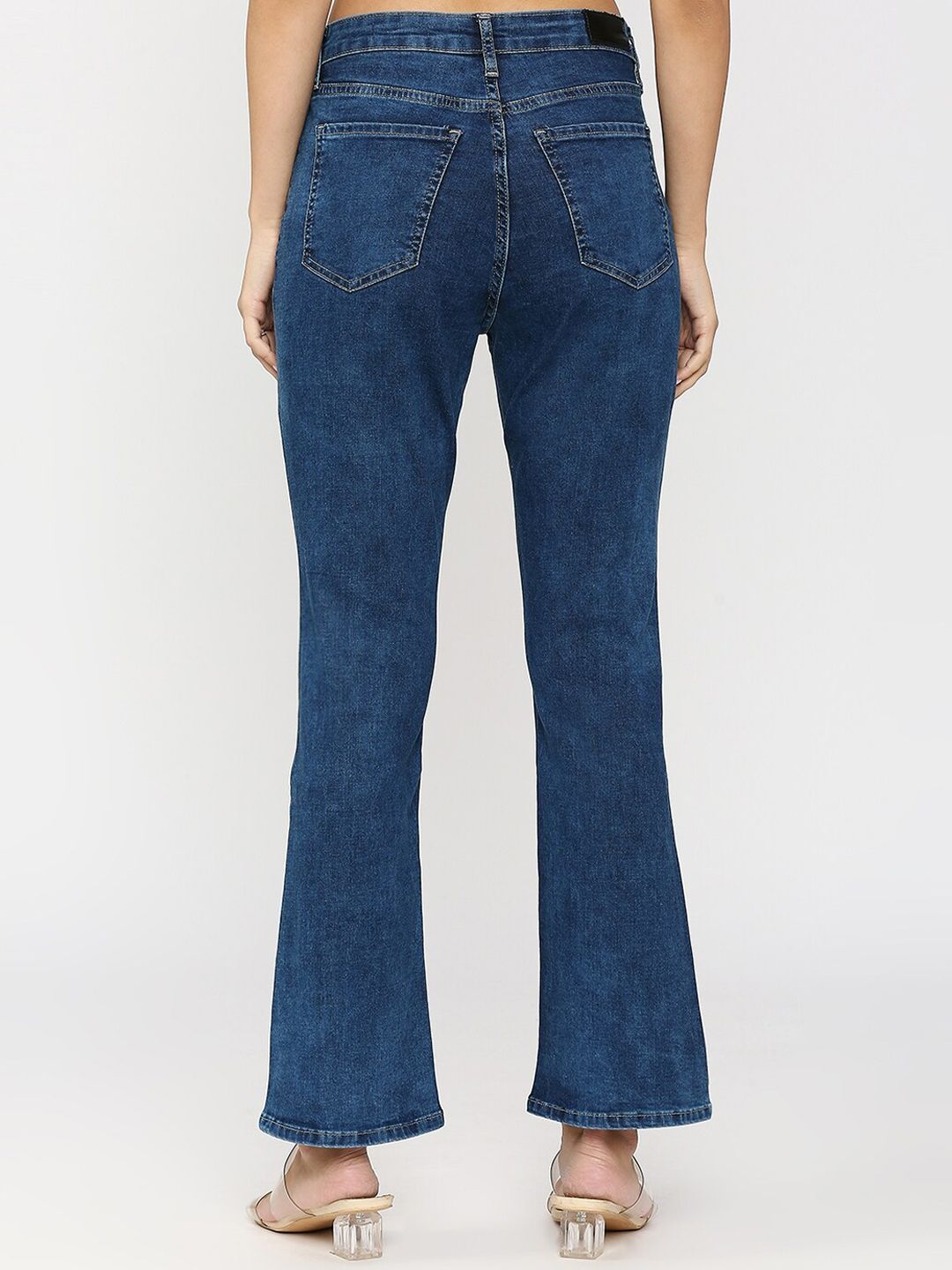 SPYKAR Women Mid-Rise Dark Shade No Fade Elissa Bootcut Non stretchable Jeans