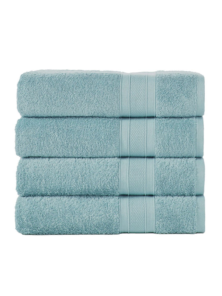 MYTRIDENT Unisex Set Of 4 500 GSM Pure Cotton Bath Towels