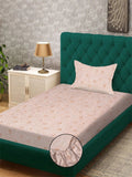 Myntra Elegant Homes Orange Geometric 300 TC Single Bedsheet with 1 Pillow Covers