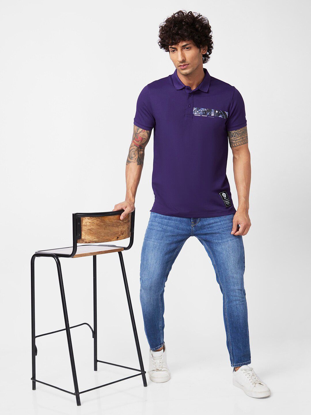 SPYKAR Polo Collar Slim Fit Cotton T-Shirt