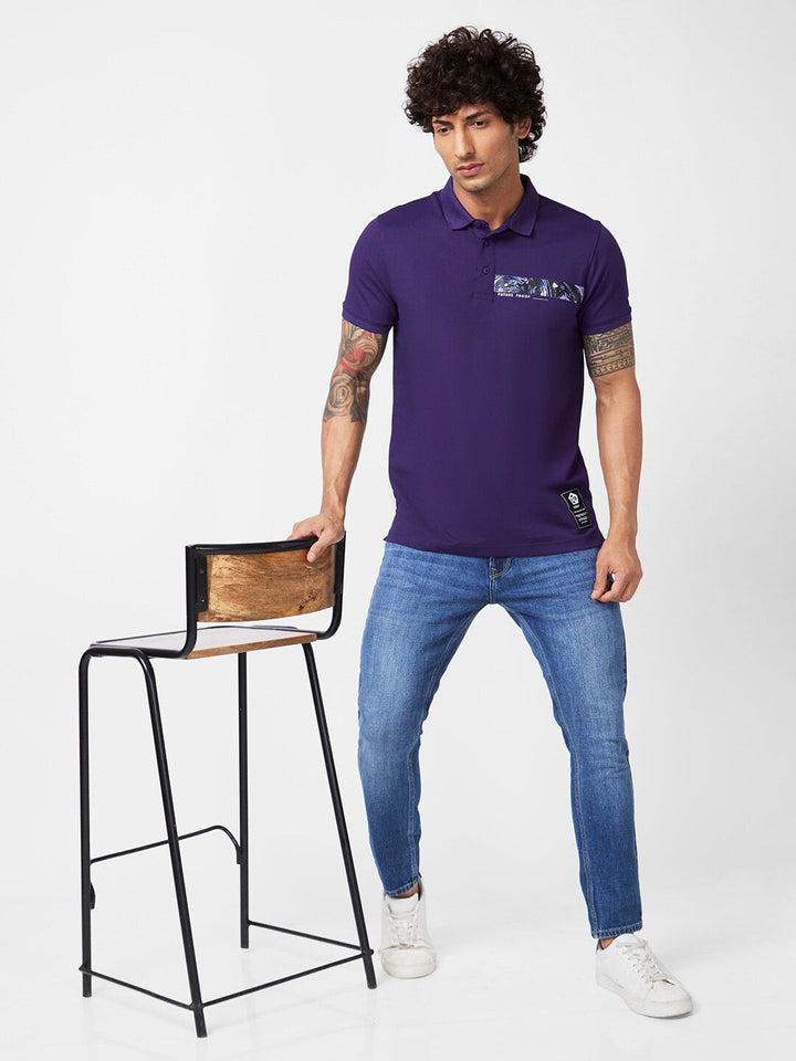 SPYKAR Polo Collar Slim Fit Cotton T-Shirt