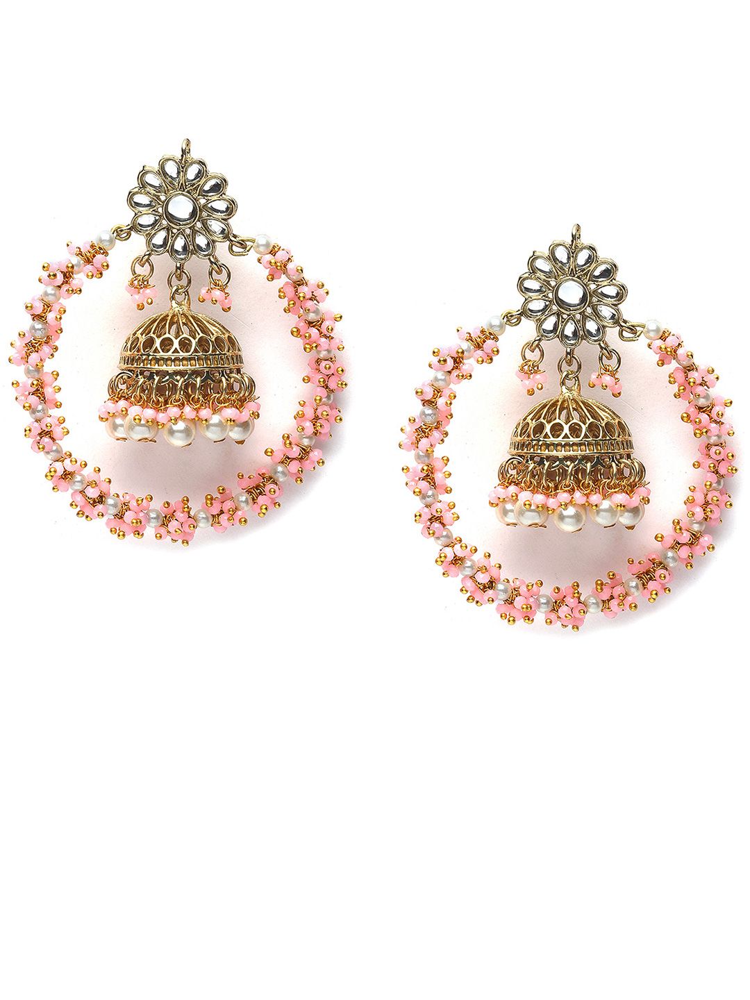 Anting-anting Jhumkas Kontemporari Karatcart berlapis emas