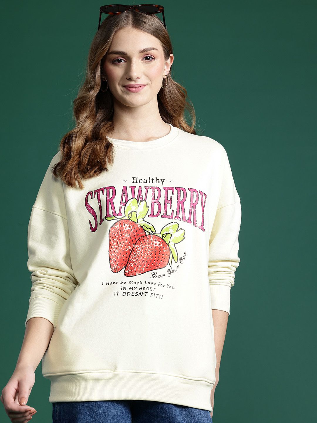 DressBerry Women Printed Longline Sweatshirt