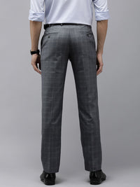 Park Avenue Men Mid-Rise Checked Smart Trousers