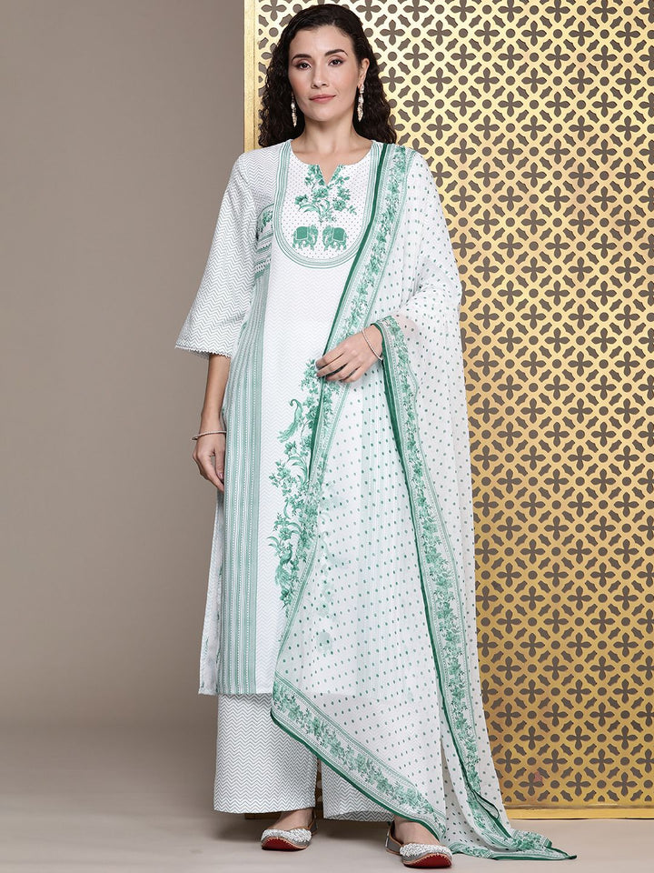 House of Pataudi Women Jashn Ethnic Motifs Printed Kurta with Palazzos & Dupatta