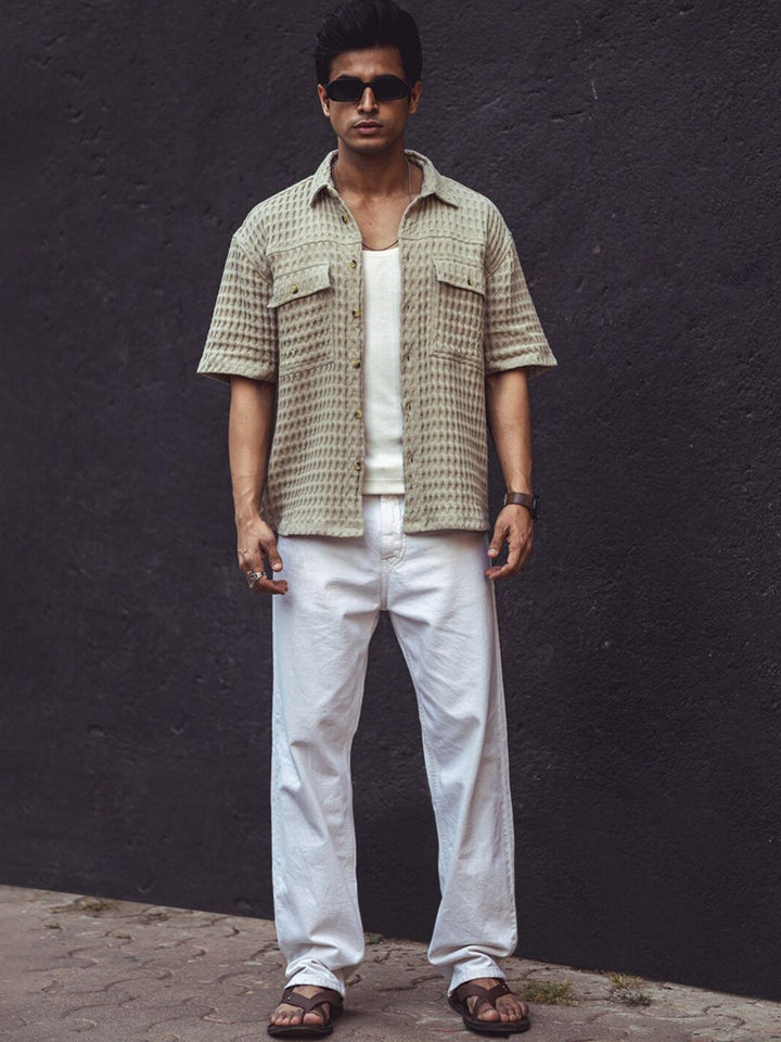 Powerlook India Slim Oversized Checked Pure Cotton Casual Shirt