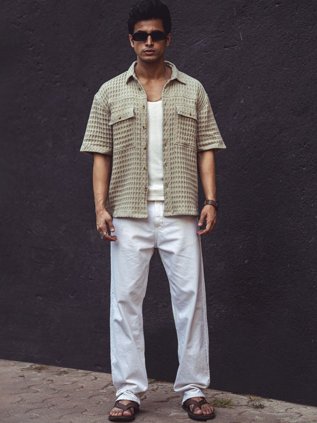 Powerlook India Slim Oversized Checked Pure Cotton Casual Shirt