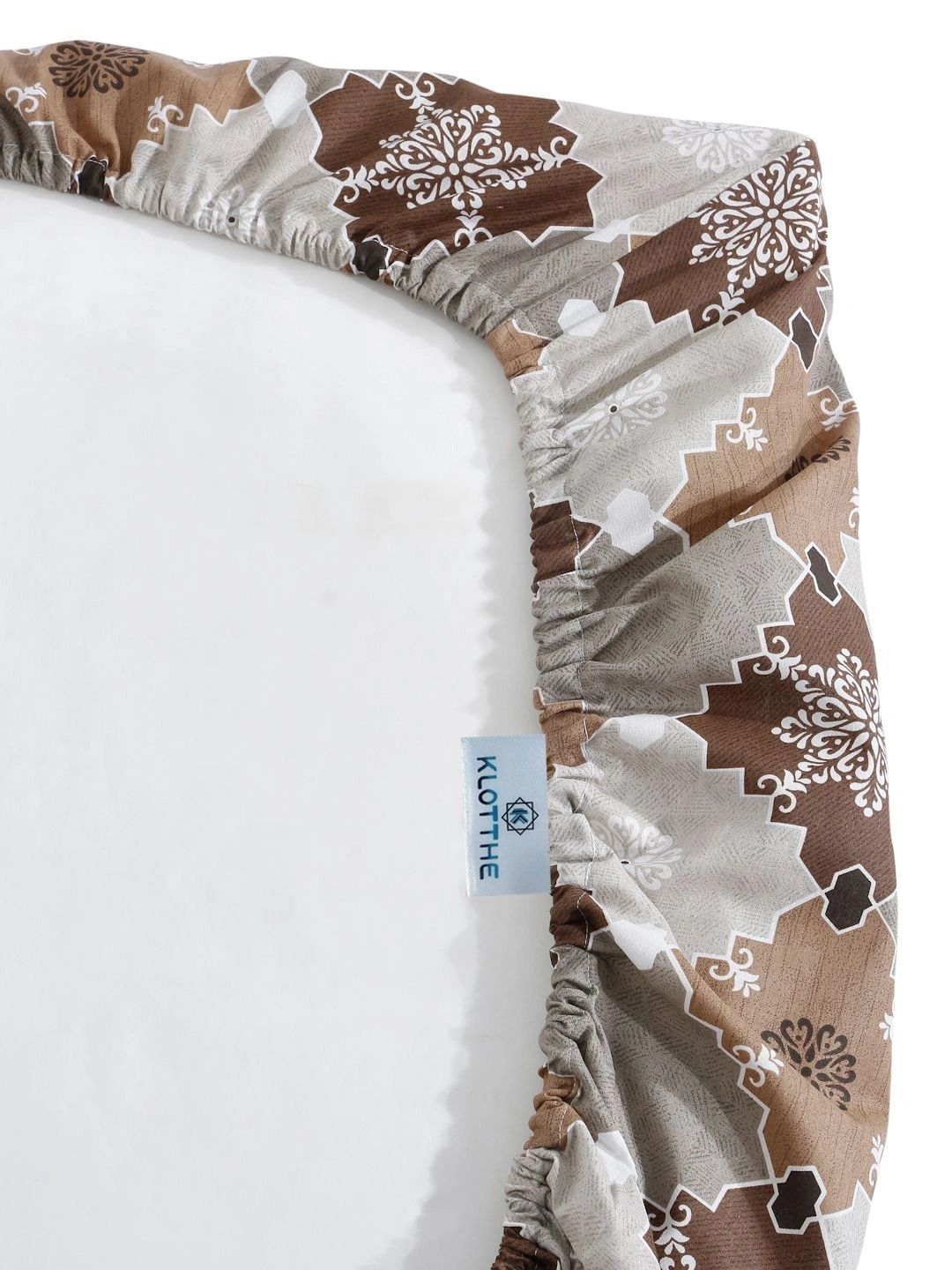 Moda Rapido X KLOTTHE Brown Geometric 400 TC Single Bedsheet with 1 Pillow Covers
