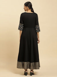 W Floral Embroidered Sequinned Ethnic Dress