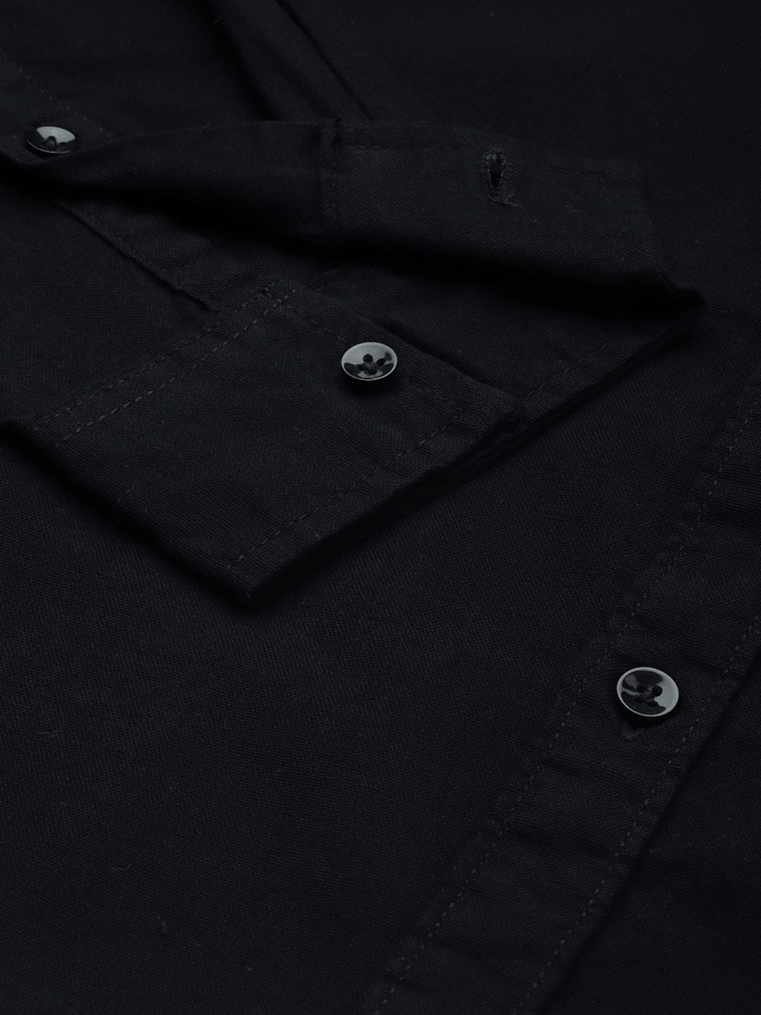 The Indian Garage Co Men Black Casual Shirt with Reflective Strips