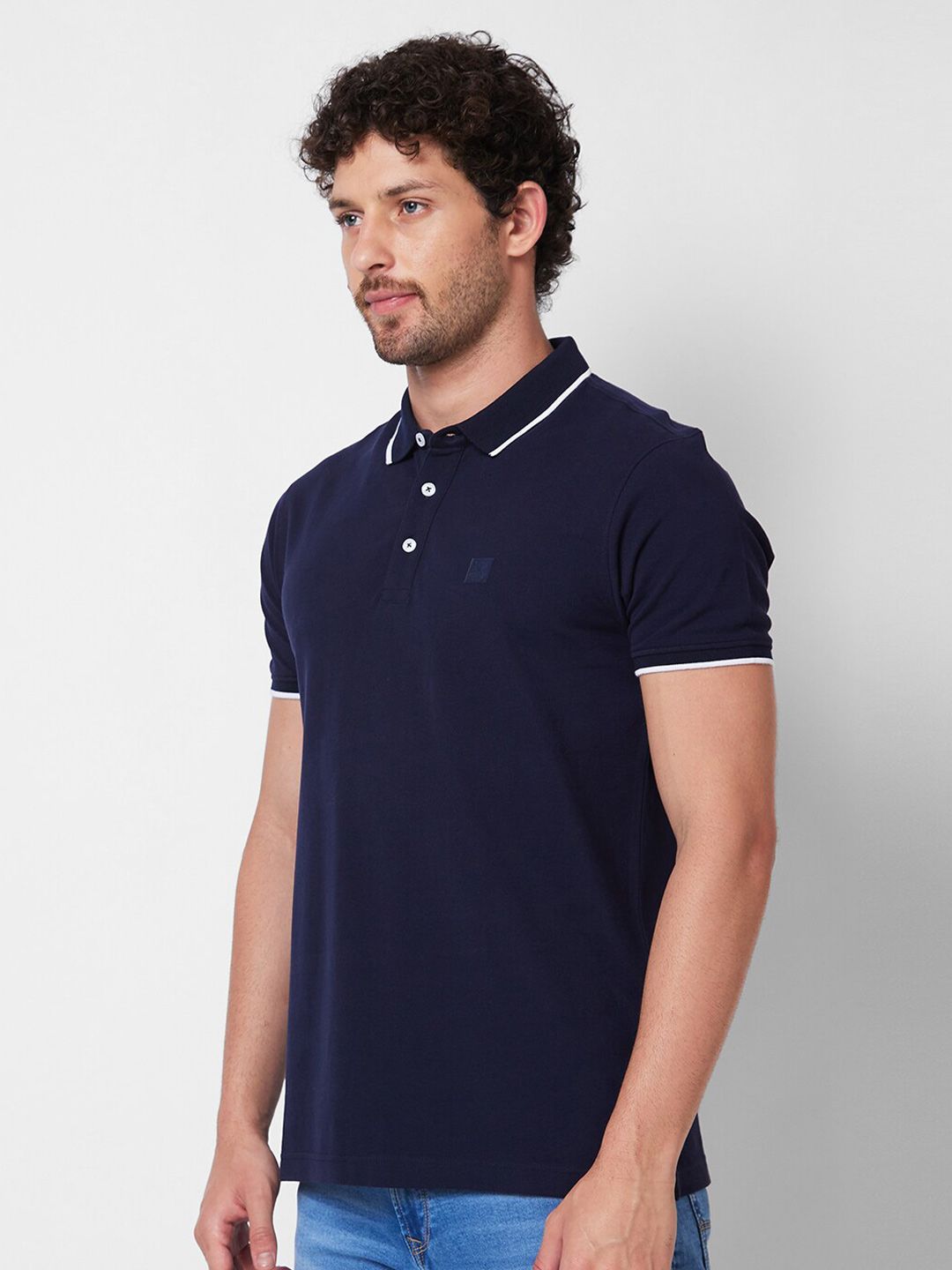 SPYKAR Polo Collar Cotton Slim Fit T-shirt