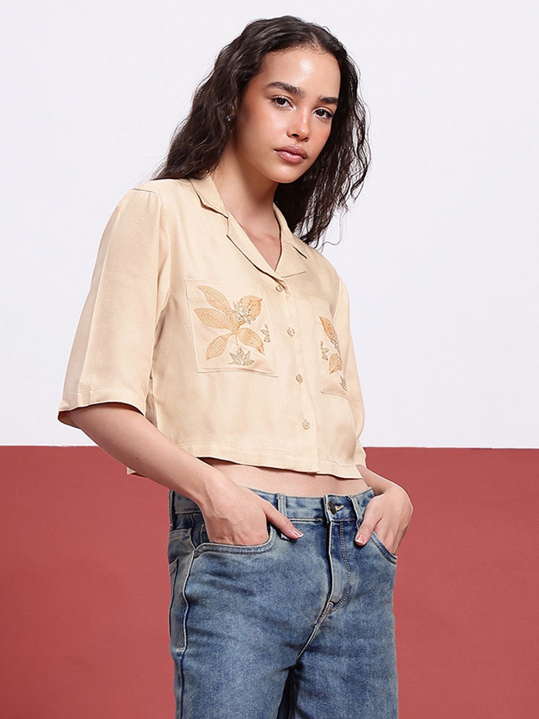 DressBerry Floral Printed Pocket Shirt