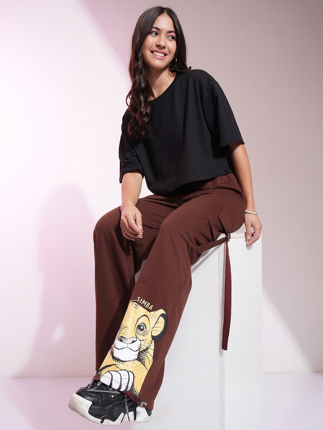 Tokyo Talkies Disney Women The Lion King Printed Cargo Trousers
