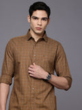 Raymond Pure Cotton Slim Fit Checked Casual Shirt
