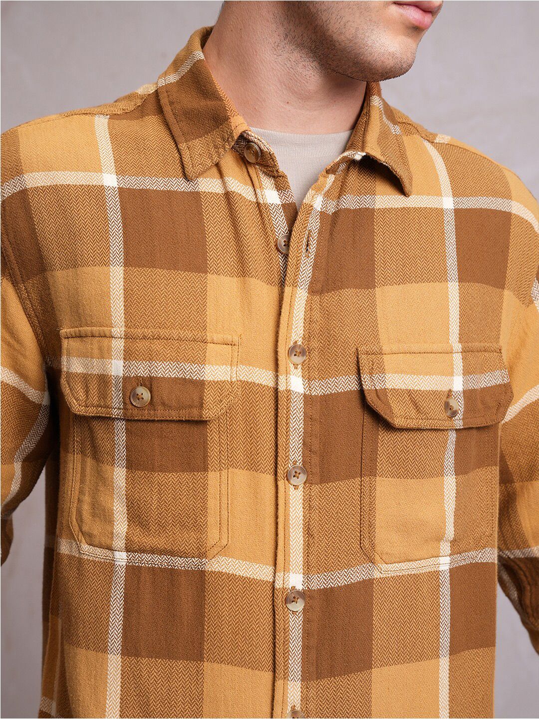 LOCOMOTIVE Premium Dobby Tartan Checked Utility Pocket Overshirt