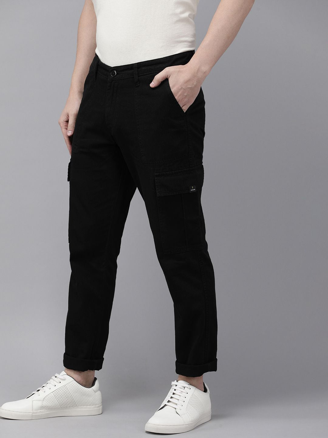 SPYKAR Men Regular Fit Pure Cotton Cargos Style Chinos