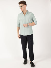 Thomas Scott Men Premium Button-Down Collar Solid Linen Casual Shirt