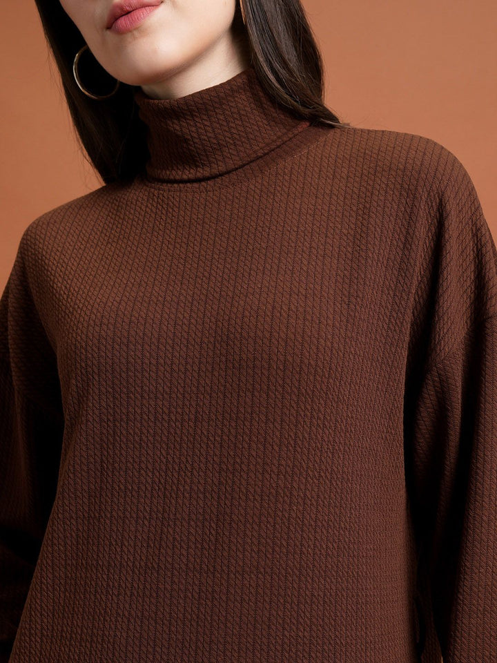 Tokyo Talkies Turtle Neck Longline Sweater With Trousers
