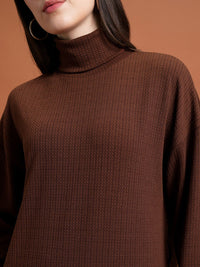 Tokyo Talkies Turtle Neck Longline Sweater With Trousers