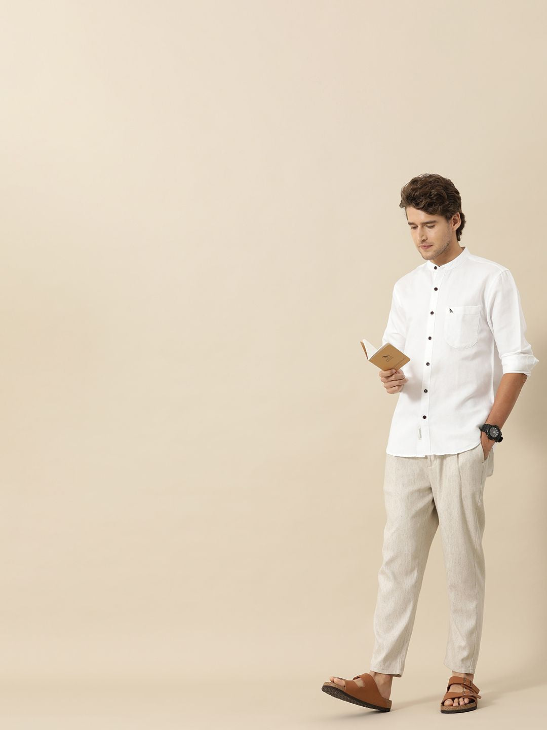 Mr Bowerbird Men White Tailored Fit Casual Shirt