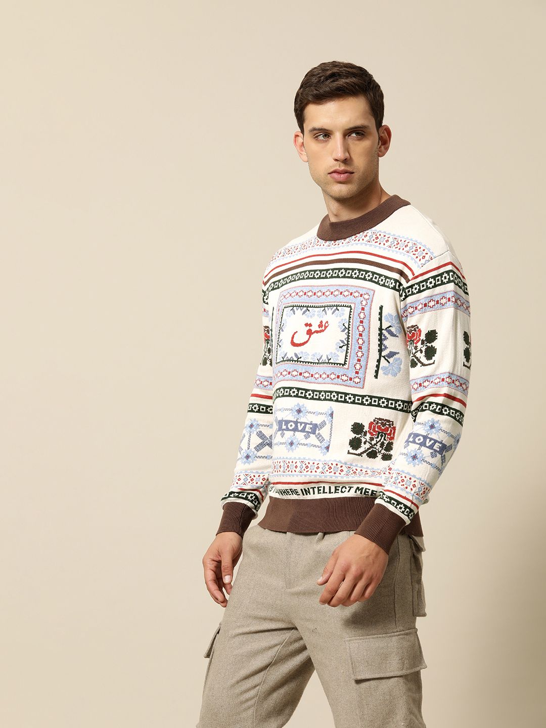 Mr Bowerbird Self Design Premium Love Oversized Fit Pullover Sweater